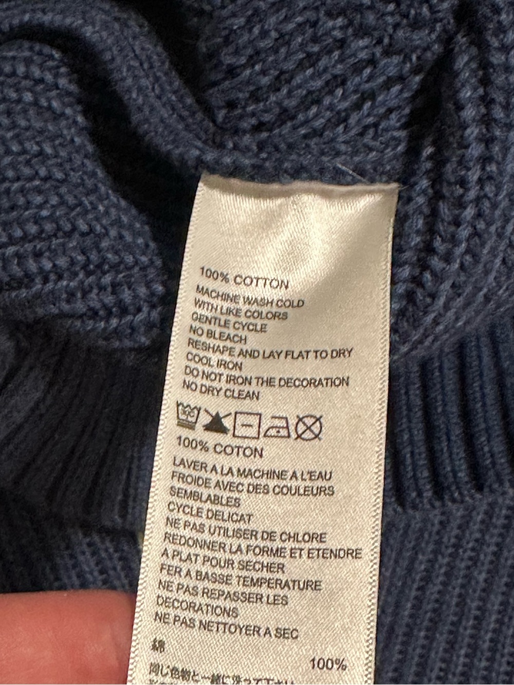 Tommy Bahama Men's Cotton Quarter-Zip Cable Knit Sweater - Dusty Blue - Large - Picture 5 of 6